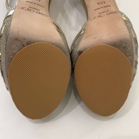 Jimmy Choo Gold Platform Heels Size 40.5 - Picture 11 of 12